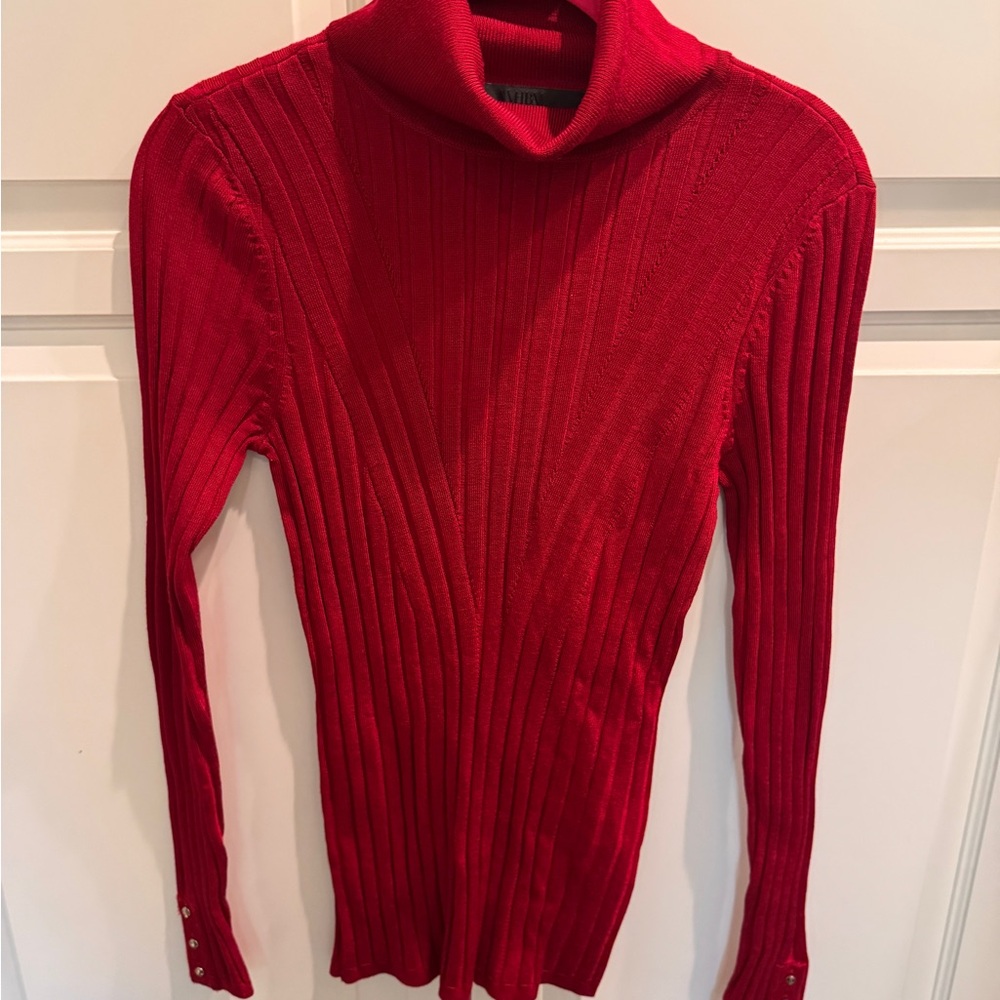 White House Black Market Scarlet Cowl Neck Sweater
